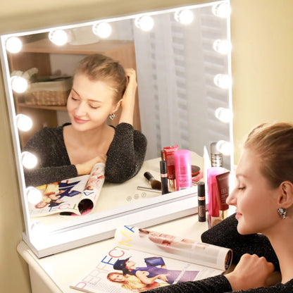 Large Vanity Mirror With 16 LED Bulbs