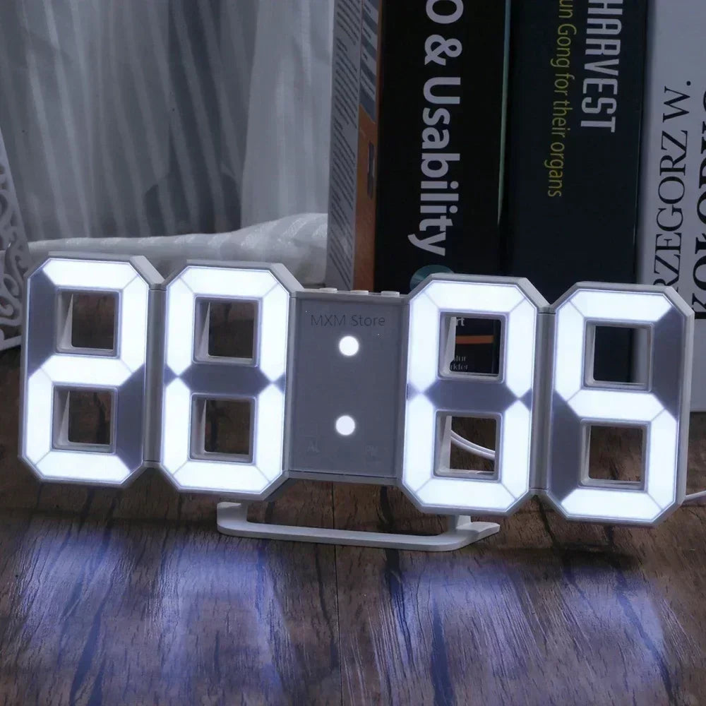 3D LED Digital Clock Wall Decoration Glows