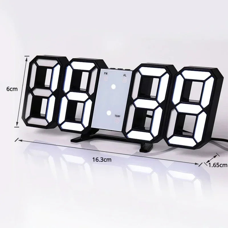 3D LED Digital Clock Wall Decoration Glows