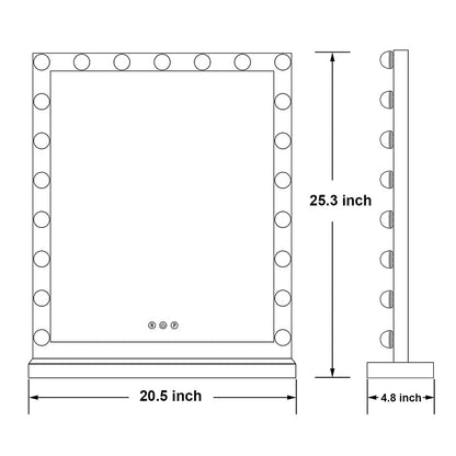 Large Vanity Mirror With 16 LED Bulbs