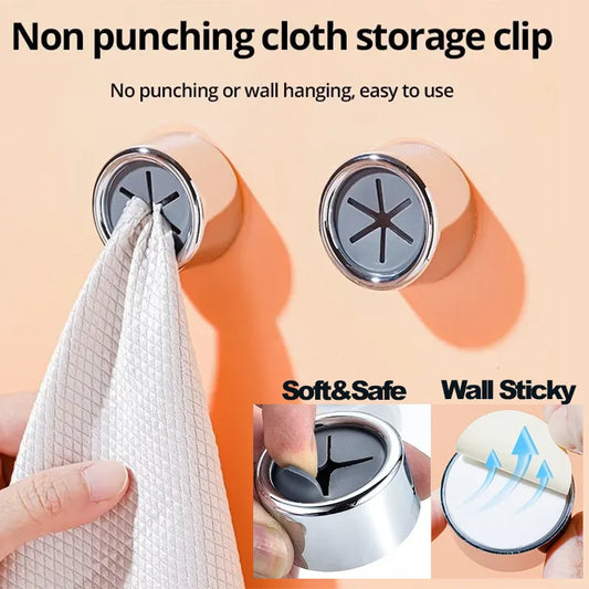 3PC Non-Punching  Towel Storage Wall-Mounted Clip