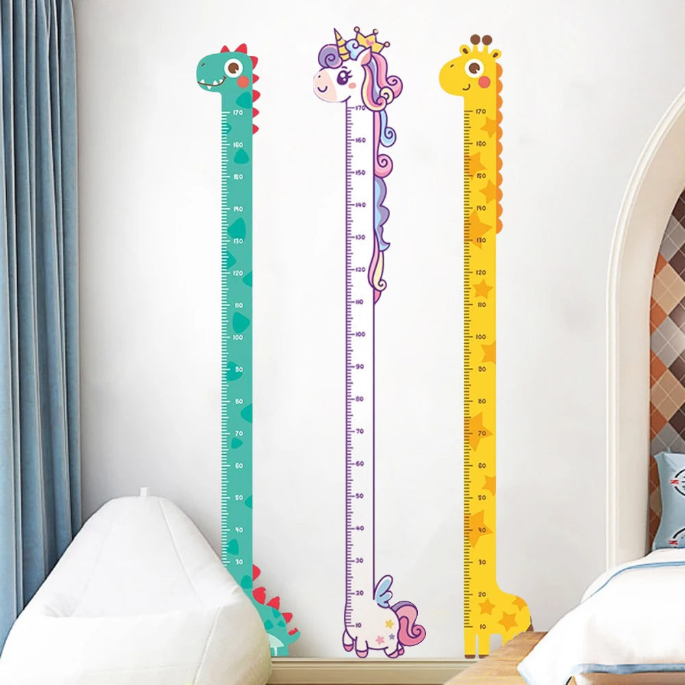 Unicorn Dinosaur Giraffe Wall Height Measuring Ruler