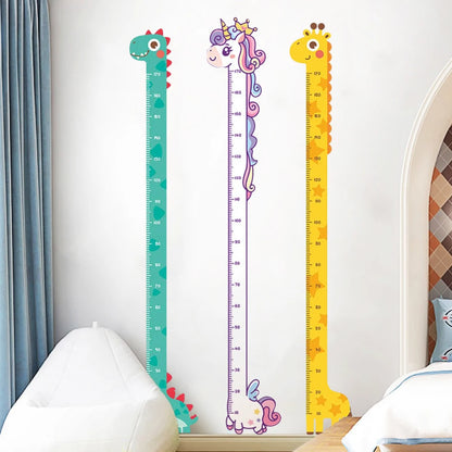 Unicorn Dinosaur Giraffe Wall Height Measuring Ruler