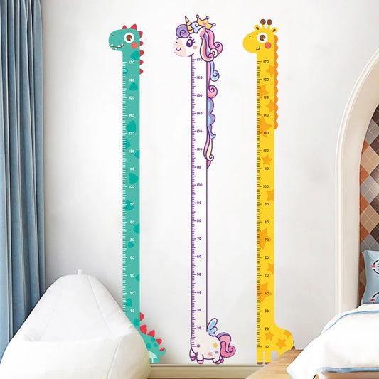 Unicorn Dinosaur Giraffe Wall Height Measuring Ruler