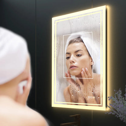 LED Backlight Dimmable Bath Mirror Frameless