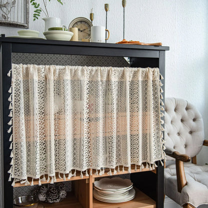 Decorative Floral Print Lace Curtains