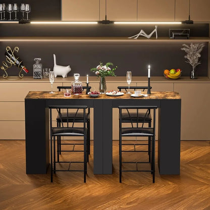 Kitchen Breakfast Nook  Stools And Storage Shelves