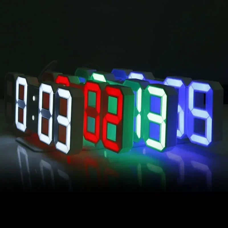 3D LED Digital Clock Wall Decoration Glows