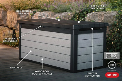 150 Gallon Deck Storage Box Bench