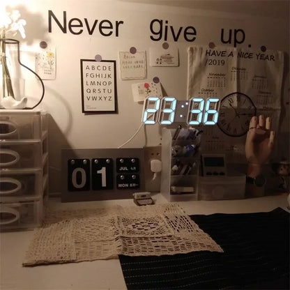 3D LED Digital Clock Wall Decoration Glows