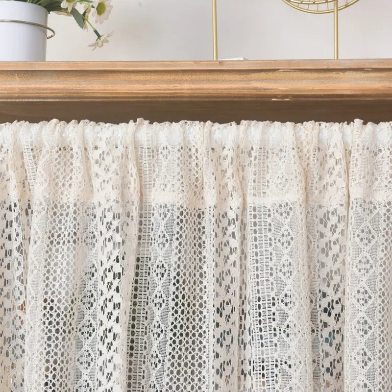 Decorative Floral Print Lace Curtains