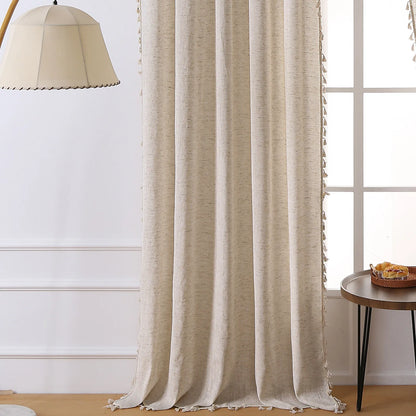 Solid  Linen Tassel  Vintage Drapes