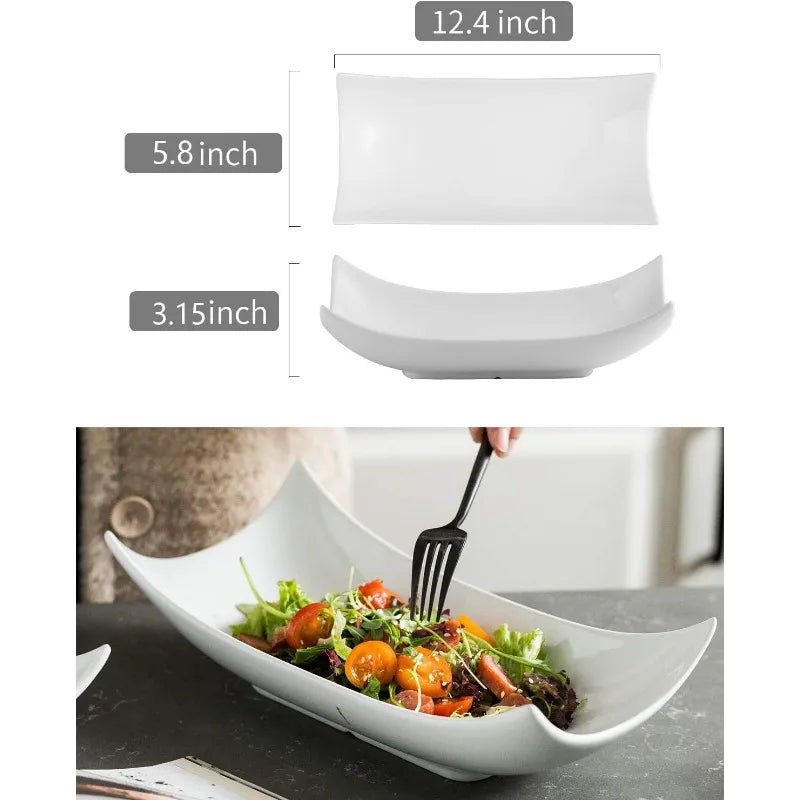 Decorative Serving Bowl White 12-In