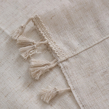 Solid  Linen Tassel  Vintage Drapes